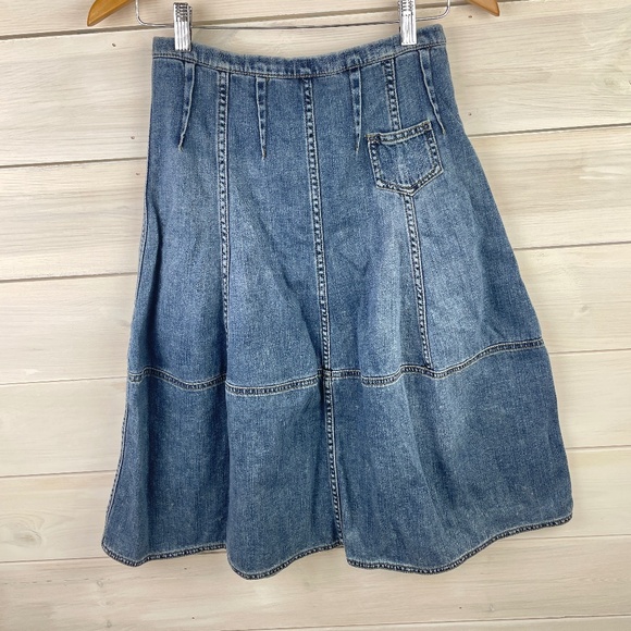Holding Horrses Blue Denim Jean Prairie Skirt - Picture 1 of 7